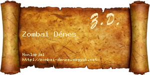 Zombai Dénes névjegykártya