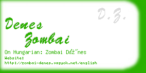 denes zombai business card